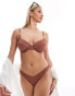 Ivory Rose ribbed high leg bikini bottom in brown