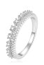 Luxury silver ring with clear zircons AGG409