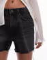 Topshop denim A line mom short washed black