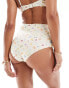 ASOS DESIGN Kellie high waist bikini bottom in doodle print