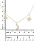 Cubic Zirconia Star & Moon Dangle Statement Necklace in Sterling Silver, 16" + 2" extender (Also in 14k Gold Over Silver)