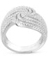 ფოტო #3 პროდუქტის Diamond Multirow Swirl Statement Ring (1 ct. t.w.) in Sterling Silver