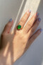 ფოტო #11 პროდუქტის Dew — Green jade stone ring