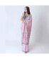 ფოტო #4 პროდუქტის Women's Pink Pre-Draped Soft Silk Saree with Cutdana and Resham Embroidery