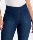 Фото #3 товара Petite High-Rise Flare-Leg Pull-On Denim Jeans, Created for Macy's