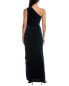 Tadashi Shoji Velvet One-Shoulder Gown Women's Blue Xl