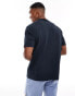 BOSS Orange t-shirt in navy with camo neck rib