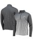 Фото #2 товара Men's Black, Heathered Gray New Orleans Saints Throwback Cycle Quarter-Zip Jacket