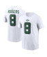 Men's Aaron Rodgers White New York Jets Player Name and Number T-shirt