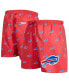 ფოტო #2 პროდუქტის Men's Red Buffalo Bills Allover Print Mini Logo Shorts
