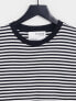 Фото #5 товара Selected Femme cotton perfect t-shirt in black stripe