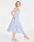 Фото #1 товара Women's Cotton Smocked Midi Dress, Created for Macy's
