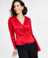 ფოტო #1 პროდუქტის Petite Surplice Wrap Blouse, Created for Macy's