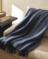 Plain fringed throw