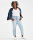 Фото #1 товара Plus Size Mid-Rise Girlfriend Jeans, Created for Macy's