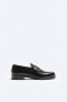 Leather penny strap loafers