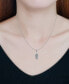 ფოტო #2 პროდუქტის Cubic Zirconia Pave Feather Pendant Necklace in Sterling Silver