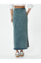 Фото #4 товара Джинсовая юбка Koton Uzun Kot с высокой талией и разрезом по бокам