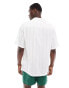 Abercrombie & Fitch short sleeve seersucker stripe shirt relaxed fit in white