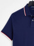 Фото #3 товара Polo Ralph Lauren icon logo tipped slim fit pique polo in navy