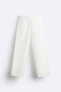 Pleated cotton - linen trousers