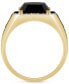 Фото #3 товара Men's Onyx and Black & White Diamond Halo Ring (1 ct. t.w.) in 14k Gold-Plated Sterling Silver