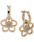 Gold-Tone Crystal Flower Huggie Hoop Earrings