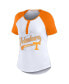 ფოტო #3 პროდუქტის Women's White Tennessee Volunteers Baseball Logo Raglan Henley T-Shirt