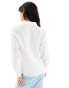 Mango relaxed linen shirt in white