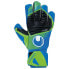 Вратарские перчатки Uhlsport Aquasoft синие/зеленые Pacific Blue / Fluo Green / W, 9 - фото #1