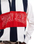 Tommy Jeans archive rugby shirt in white and navy stripe