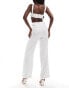 Фото #4 товара Missyempire wide leg jeans co-ord in white