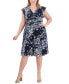 Plus Size Printed Flutter-Sleeve Dress