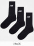 Фото #1 товара New Balance logo crew socks 3 pack in black