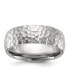 Фото #1 товара Stainless Steel Brushed and Polished Hammered 7.5mm Band Ring
