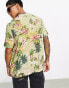 ASOS DESIGN relaxed deep revere shirt in Hawaiian print