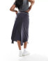 COLLUSION hanky hem skirt with flatlock in grey