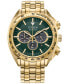 ფოტო #1 პროდუქტის Eco-Drive Men's Chronograph Sport Luxury Gold-Tone Stainless Steel Bracelet Watch 43mm