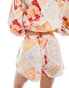 Miss Selfridge linen blend pull on short in postcard print co ord Postkartendruck, 32 - фото #5