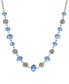 ფოტო #1 პროდუქტის Women's Silver Tone with Blue and Silver Beaded Chain Necklace