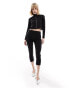 Mango tech zip front co-ord jacket in black