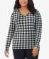 ფოტო #3 პროდუქტის Plus Size Softwear Long-Sleeve V-Neck Top