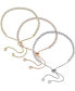 ფოტო #1 პროდუქტის 3-Pc. Set White Topaz Bolo Bracelet Set (11-1/3 ct. t.w.) in 18k Tricolor Gold-Plated Sterling Silver