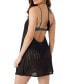 Juniors' Mona Crochet Halter Open-Back Cover-Up Dress