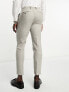 Фото #3 товара ASOS DESIGN wedding tapered wool mix smart trousers in tweed ice grey