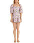 Rumer Lilac Floral Linen Mini Dress Women's Purple L