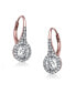 ფოტო #2 პროდუქტის Sterling Silver Clear Round Cubic Zirconia Partially Paved and Haloed Solitaire Drop Earrings