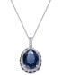 ფოტო #1 პროდუქტის Sapphire (3-9/10 ct. t.w.) and White Sapphire (1/6 ct. t.w.) Pendant Necklace in 10k White Gold