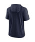 ფოტო #2 პროდუქტის Men's Heathered Charcoal, College Navy Seattle Seahawks Performance Hoodie T-shirt