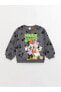 Bisiklet Yaka Uzun Kollu Disney Baskılı Kız Bebek Sweatshirt